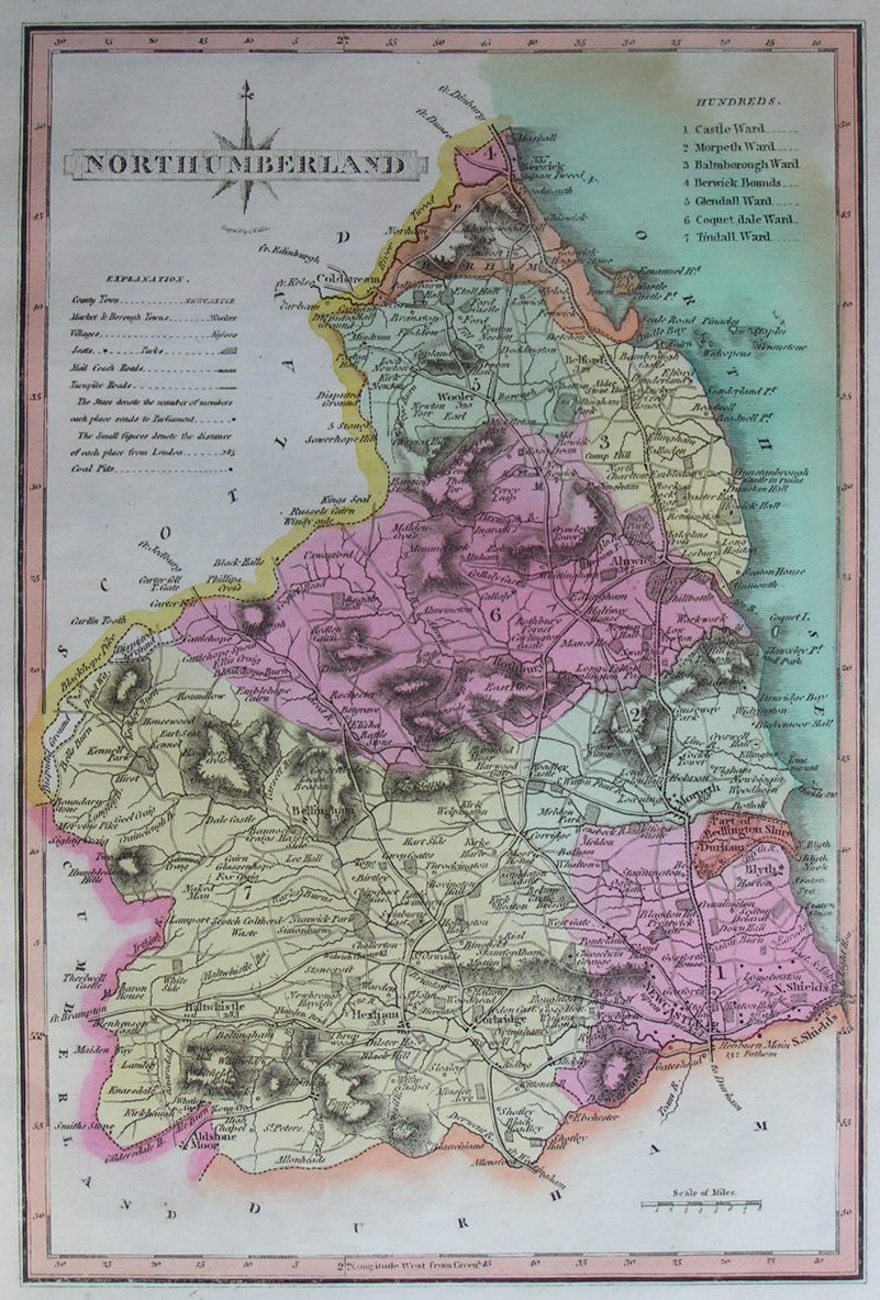 Map of Northumberland - Wallis